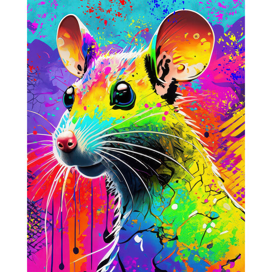 Digital Art Print - A Hip Rat, Animal Art, Psychedelic Art, Grunge Art, Graffiti Art, Colorful Art, Wall Art, Dorm Art, Living Room Art, Bedroom Art, Home Décor, Digital Art Print, Digital Download,