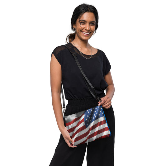 Crossbody Bag - Old Glory, The American Flag, Color Splash, Photography, Stylized Art, Red, White And Blue