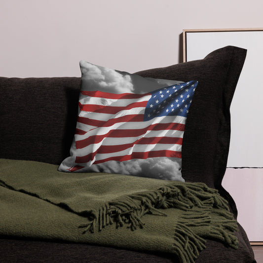 Premium Pillow - Old Glory, The American Flag, Color Splash, Photography, Stylized Art, Red, White And Blue