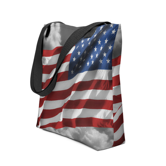 Tote bag - Old Glory, The American Flag, Color Splash, Photography, Stylized Art, Red, White And Blue