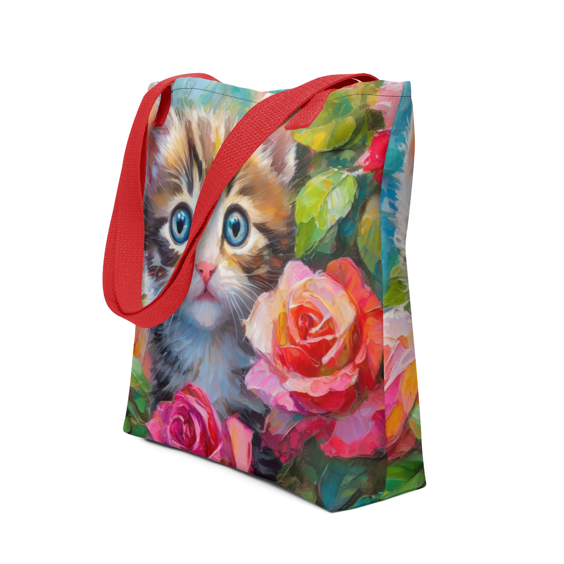 kitten, cat, cats, roses, rose, rose bush, flowers, flower, pets, nature, cute, art,