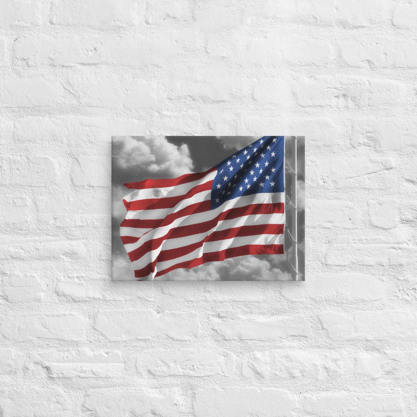 Canvas - Old Glory, The American Flag, Color Splash, Photography, Stylized Art, Red, White And Blue