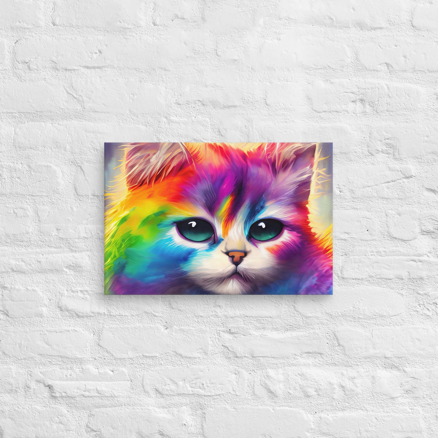 Canvas - A Cat Of A Different Color, Cat Art, Feline Art, Rainbow Art, Colorful Art, Vibrant Art, Surreal Art, Fantasy Art, Wall Art, Canvas, Art, Office Art, Living Room Art