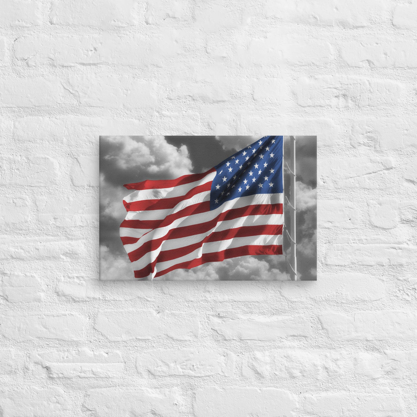 Canvas - Old Glory, The American Flag, Color Splash, Photography, Stylized Art, Red, White And Blue