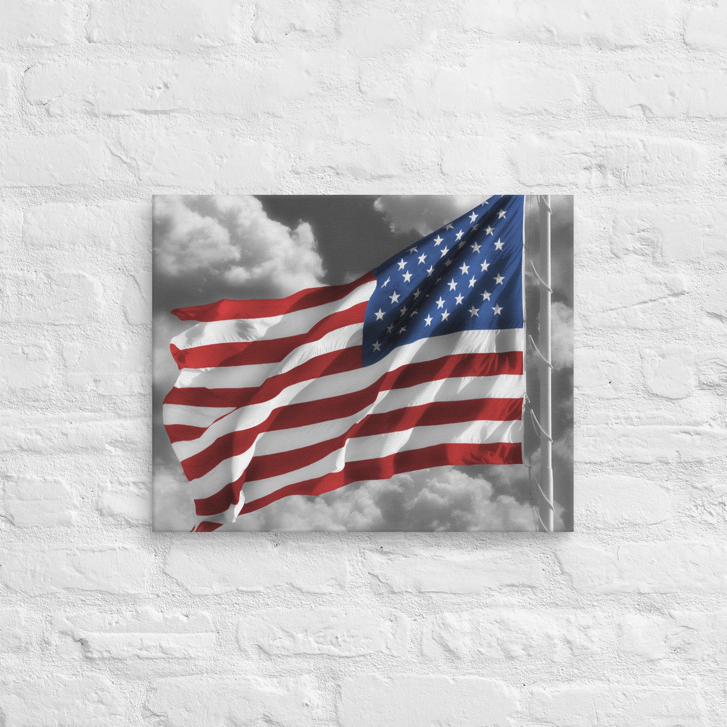 Canvas - Old Glory, The American Flag, Color Splash, Photography, Stylized Art, Red, White And Blue