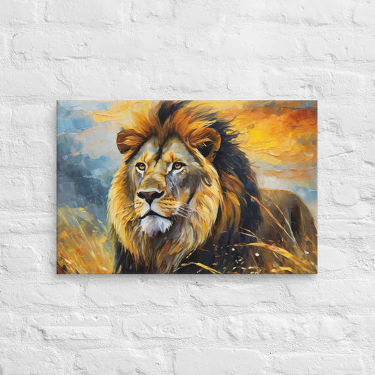 Canvas - A Majestic Lion, Feline Art, Cat Art, Wildlife Art, Nature Art, African Nature Art, Lion Art, Painting, Art, Wall Art, Canvas Art, Living Room Art, Animal Art,