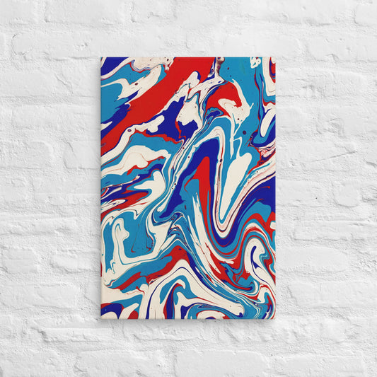 Canvas - Abstract I, Red, White and Blue, Talovon Art, Surreal Art, Stylized Art, Wall Art, Abstract Art, Flow Painting, Acrylic Painting, Colorful Art, Vibrant Art,