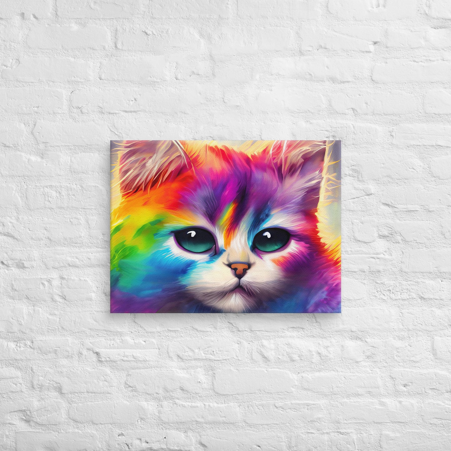 Canvas - A Cat Of A Different Color, Cat Art, Feline Art, Rainbow Art, Colorful Art, Vibrant Art, Surreal Art, Fantasy Art, Wall Art, Canvas, Art, Office Art, Living Room Art