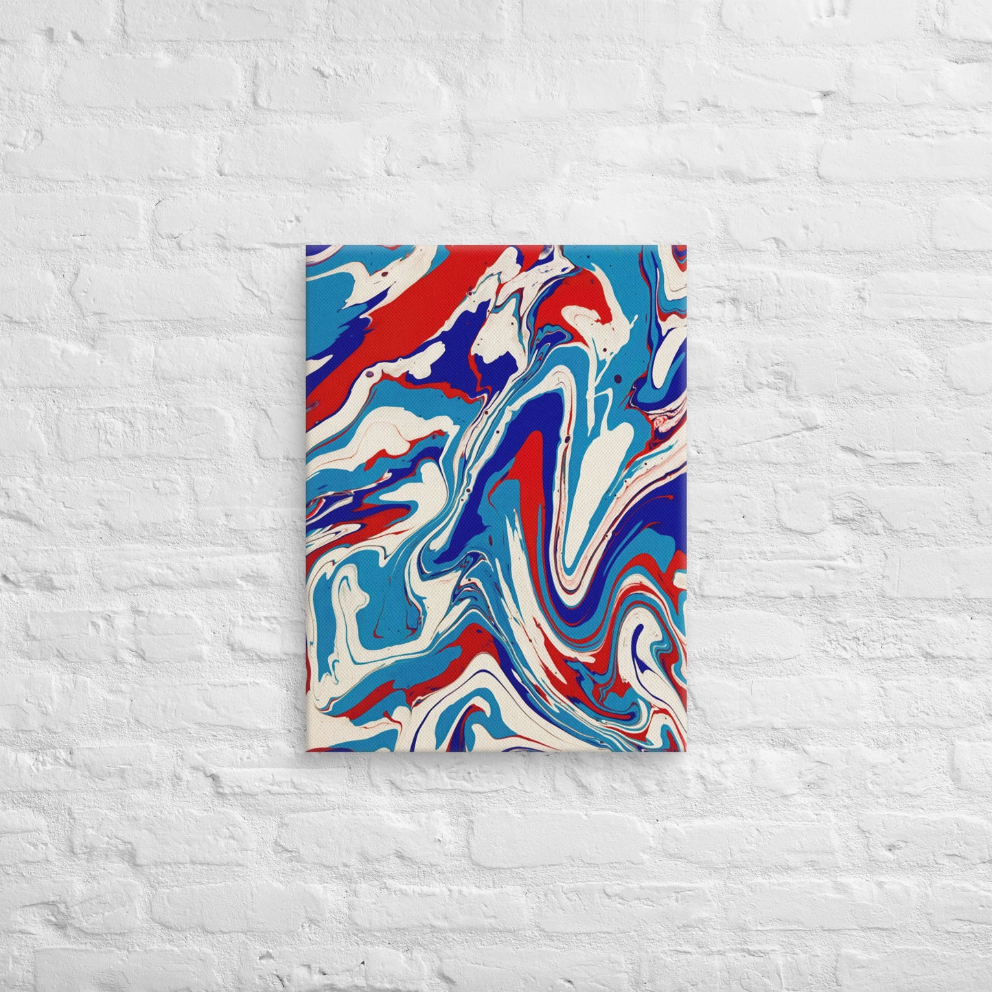 Canvas - Abstract I, Red, White and Blue, Talovon Art, Surreal Art, Stylized Art, Wall Art, Abstract Art, Flow Painting, Acrylic Painting, Colorful Art, Vibrant Art,