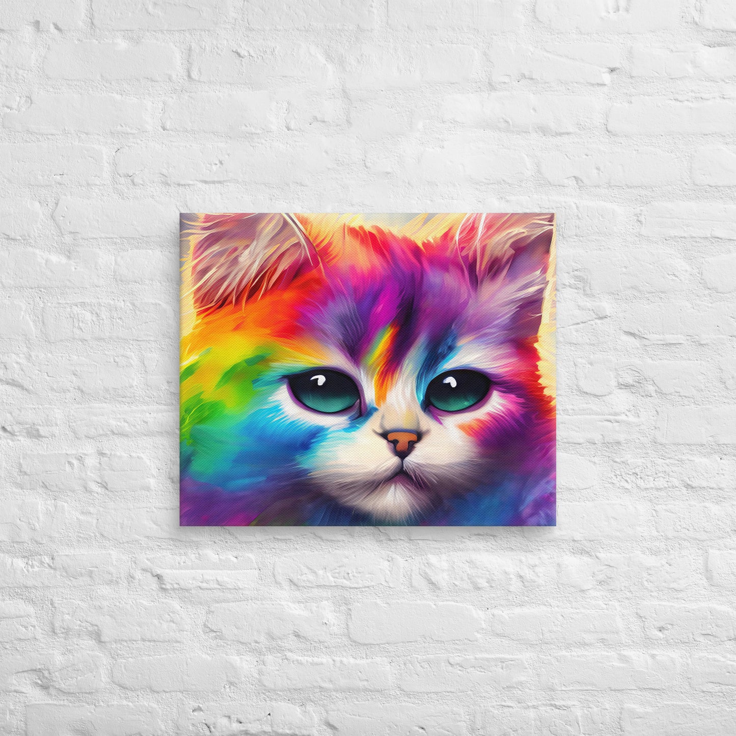 Canvas - A Cat Of A Different Color, Cat Art, Feline Art, Rainbow Art, Colorful Art, Vibrant Art, Surreal Art, Fantasy Art, Wall Art, Canvas, Art, Office Art, Living Room Art