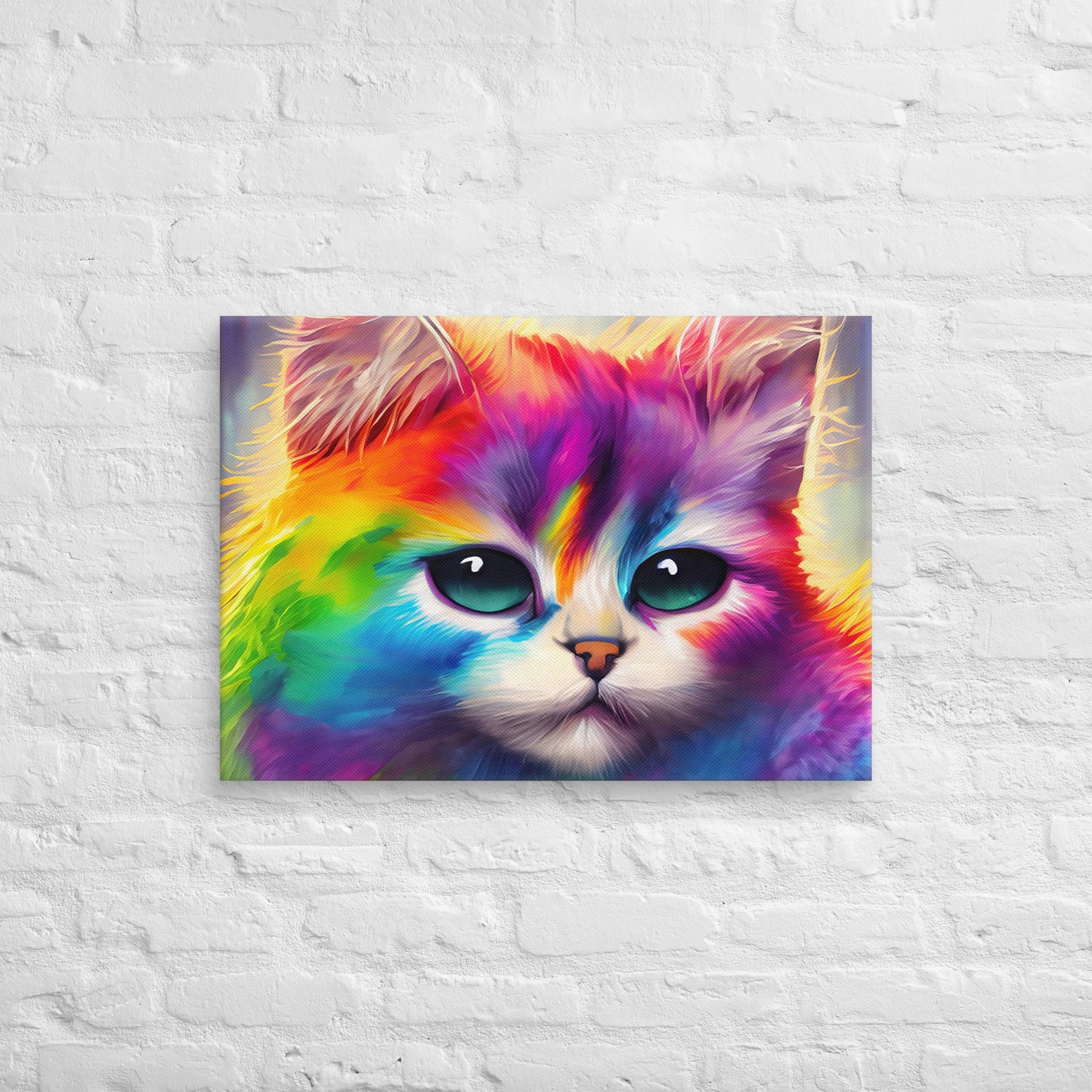 Canvas - A Cat Of A Different Color, Cat Art, Feline Art, Rainbow Art, Colorful Art, Vibrant Art, Surreal Art, Fantasy Art, Wall Art, Canvas, Art, Office Art, Living Room Art