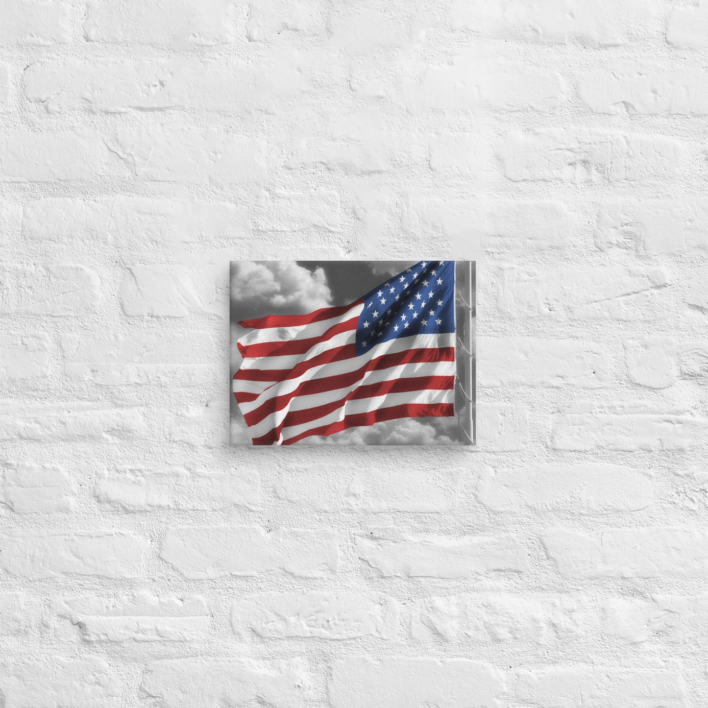 Canvas - Old Glory, The American Flag, Color Splash, Photography, Stylized Art, Red, White And Blue