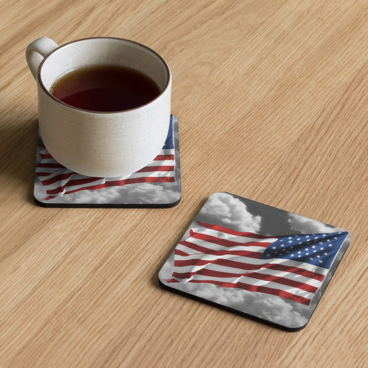 Cork-back Coaster - Old Glory, The American Flag, Color Splash, Photography, Stylized Art, Red, White And Blue