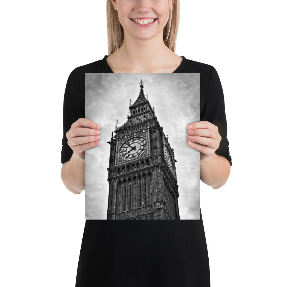 Poster - Big Ben, Photo Art, Black And White Art, Gothic Art, Wall Art, Bedroom Art, Living Room Art, Home Décor, London, Britain, UK, Travel, Photography, Black And White,