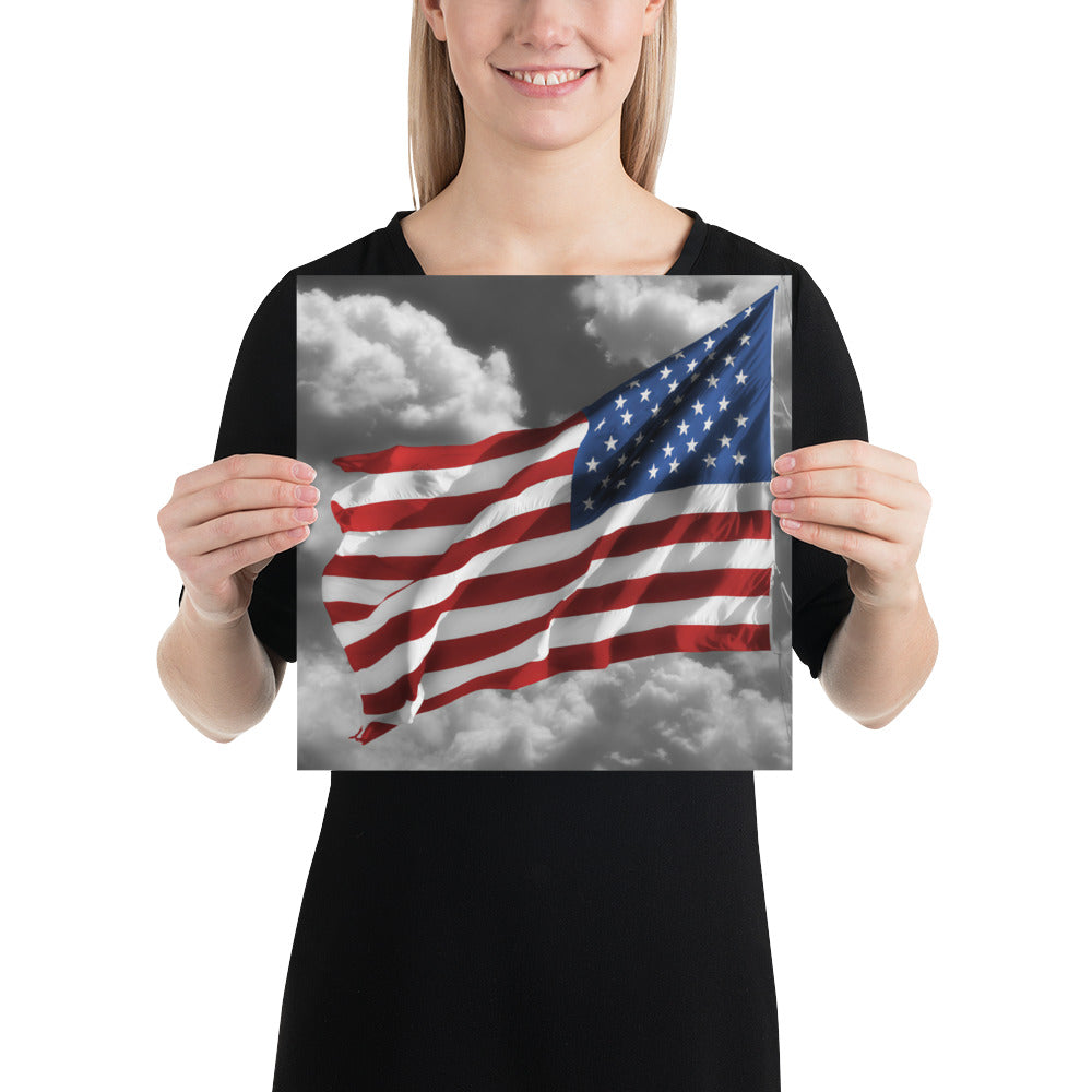 Poster - Old Glory, The American Flag, Color Splash, Photography, Stylized Art, Red, White And Blue