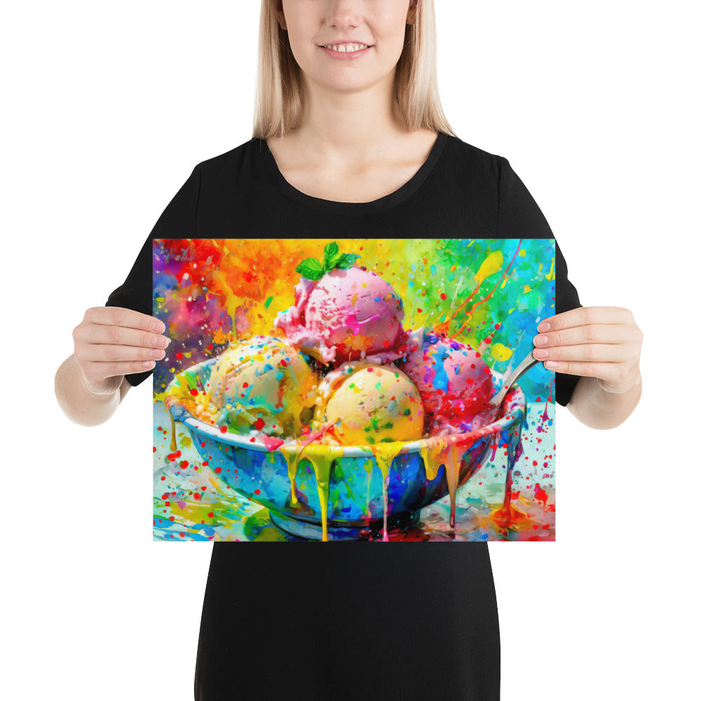 ice cream, desert, treats, sweets, colorful, colors, art