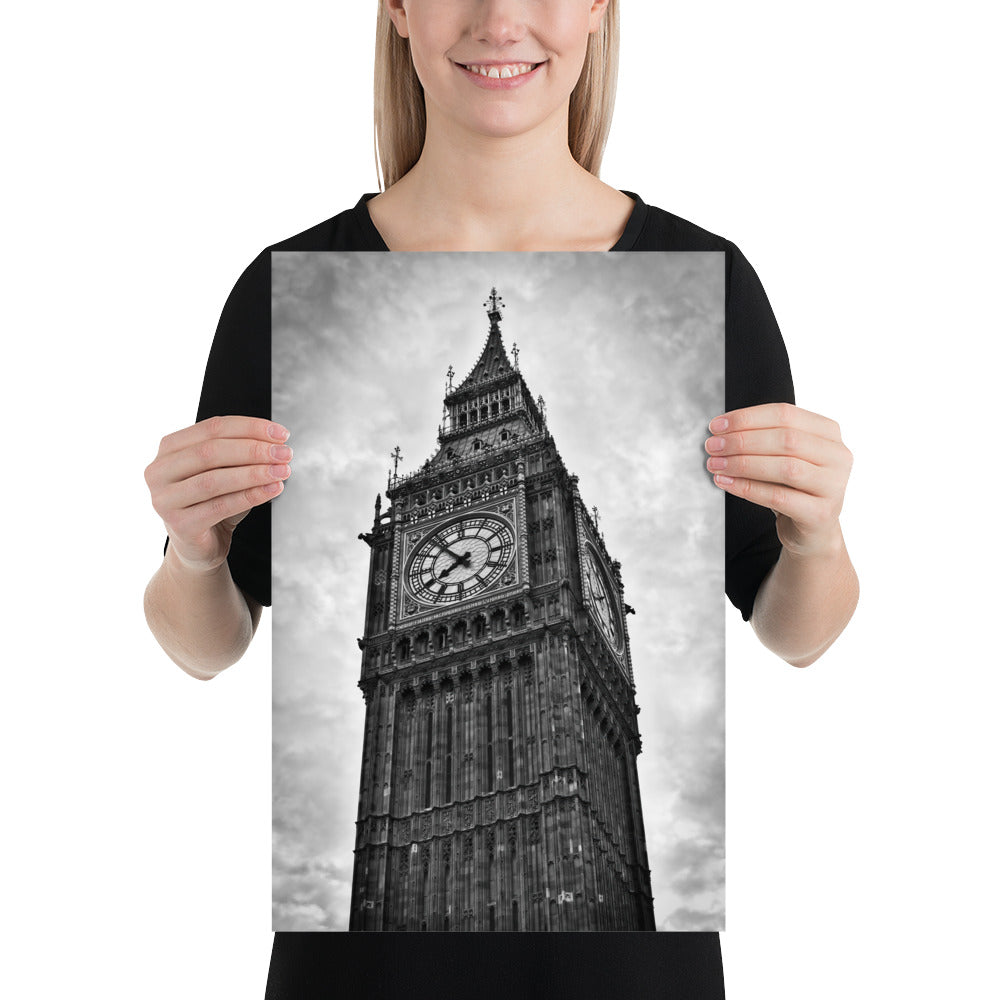 Poster - Big Ben, Photo Art, Black And White Art, Gothic Art, Wall Art, Bedroom Art, Living Room Art, Home Décor, London, Britain, UK, Travel, Photography, Black And White,