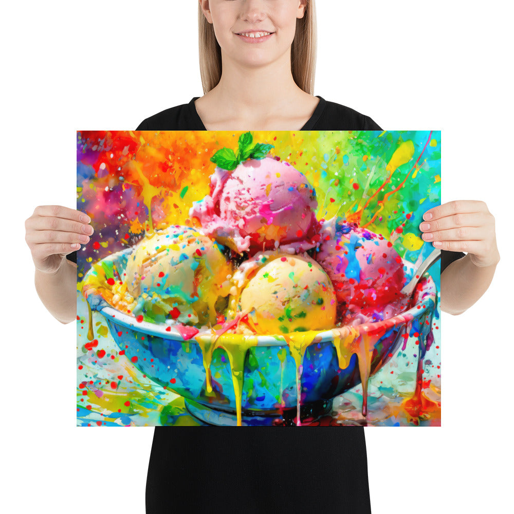 ice cream, desert, treats, sweets, colorful, colors, art