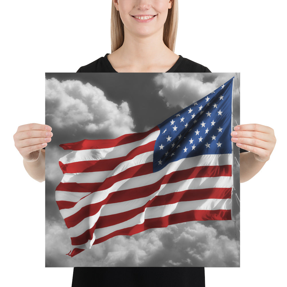 Poster - Old Glory, The American Flag, Color Splash, Photography, Stylized Art, Red, White And Blue