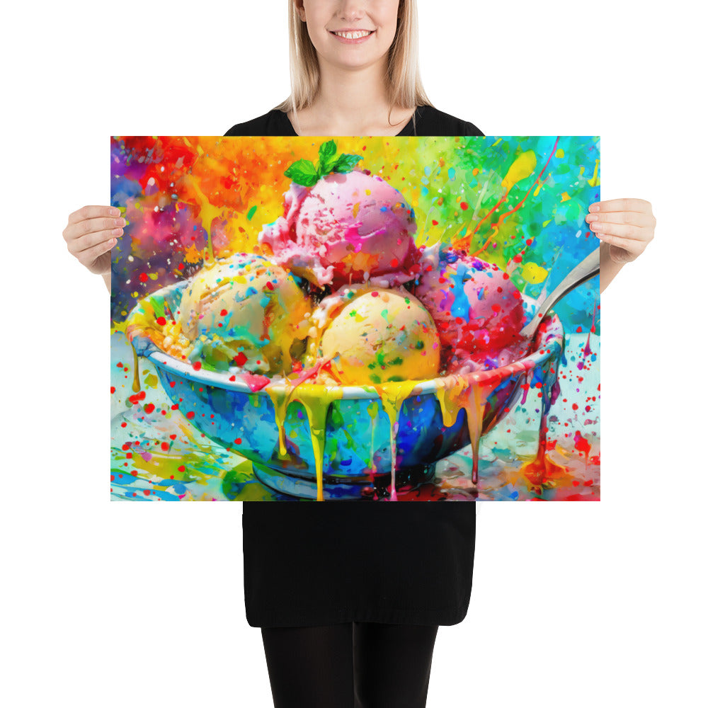 ice cream, desert, treats, sweets, colorful, colors, art