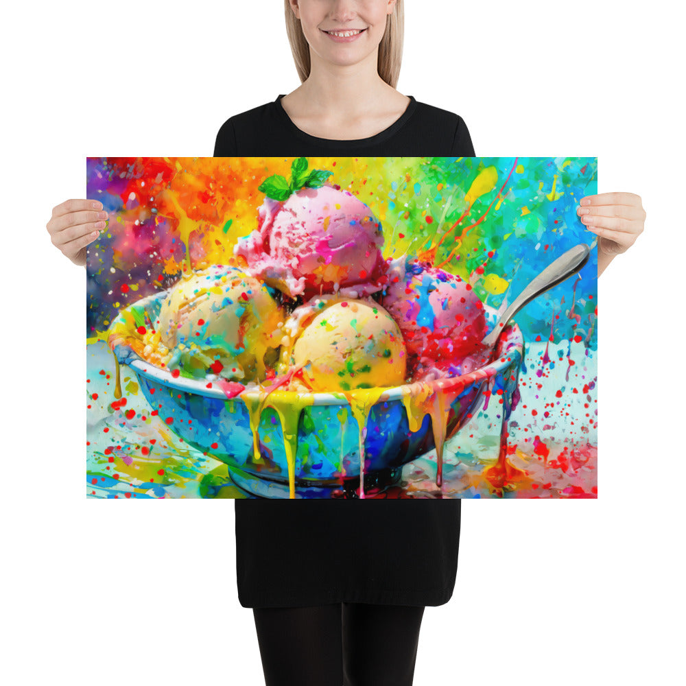 ice cream, desert, treats, sweets, colorful, colors, art