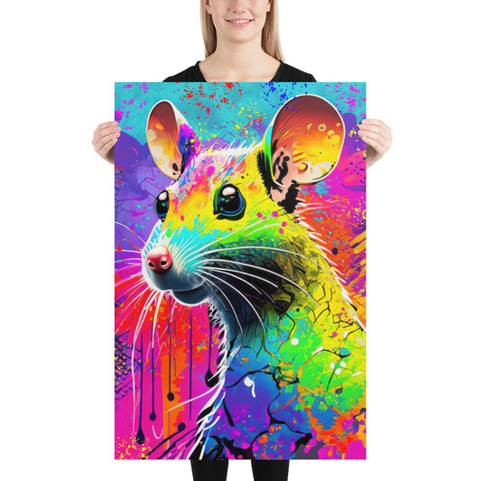 Poster - A Hip Rat, Animal Art, Psychedelic Art, Grunge Art, Graffiti Art, Colorful Art, Wall Art, Dorm Art, Living Room Art, Bedroom Art, Home Décor, Digital Art Print, Digital Download,