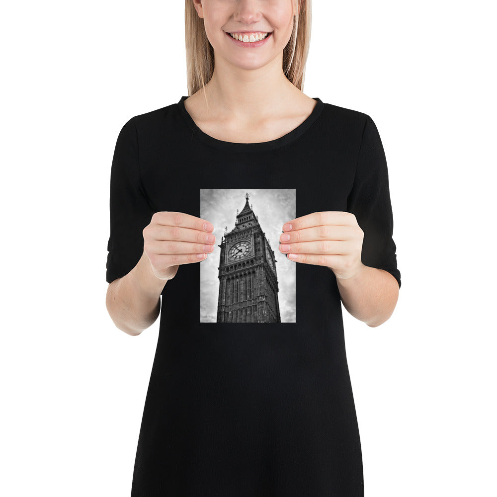 Poster - Big Ben, Photo Art, Black And White Art, Gothic Art, Wall Art, Bedroom Art, Living Room Art, Home Décor, London, Britain, UK, Travel, Photography, Black And White,