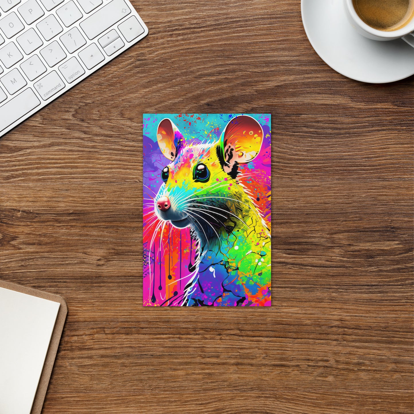 Greeting Card - A Hip Rat, Animal Art, Psychedelic Art, Grunge Art, Graffiti Art, Colorful Art, Stationary Art, Home Décor,