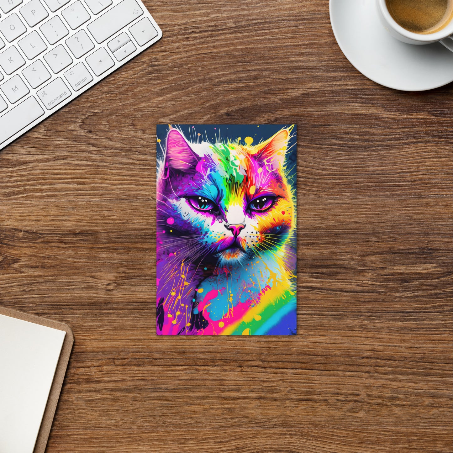 Greeting Card - A Psychedelic Cat, Cat Art, Psychedelic Art, Grunge Art, Graffiti Art, Colorful Art, Stationary Art, Home Décor,