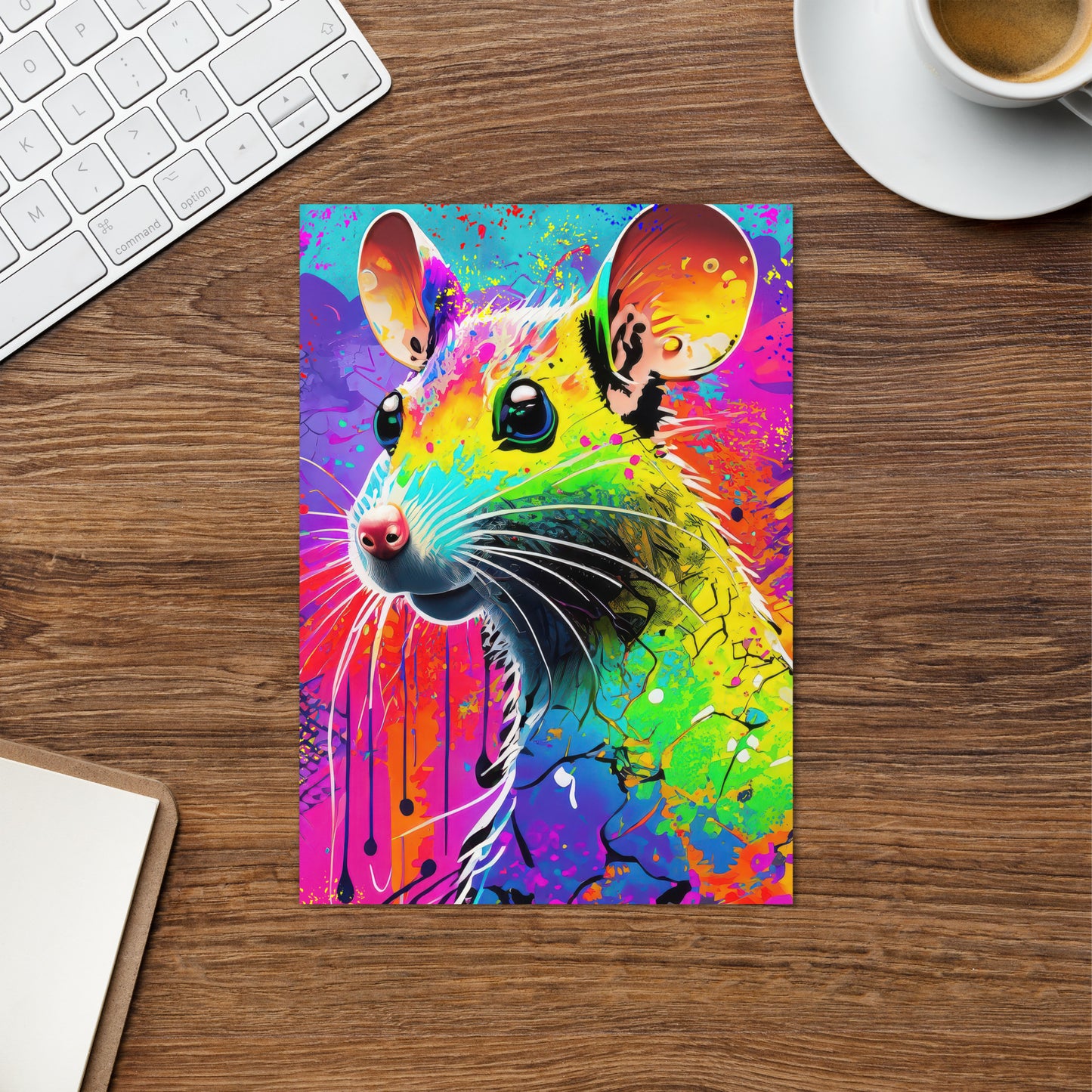 Greeting Card - A Hip Rat, Animal Art, Psychedelic Art, Grunge Art, Graffiti Art, Colorful Art, Stationary Art, Home Décor,