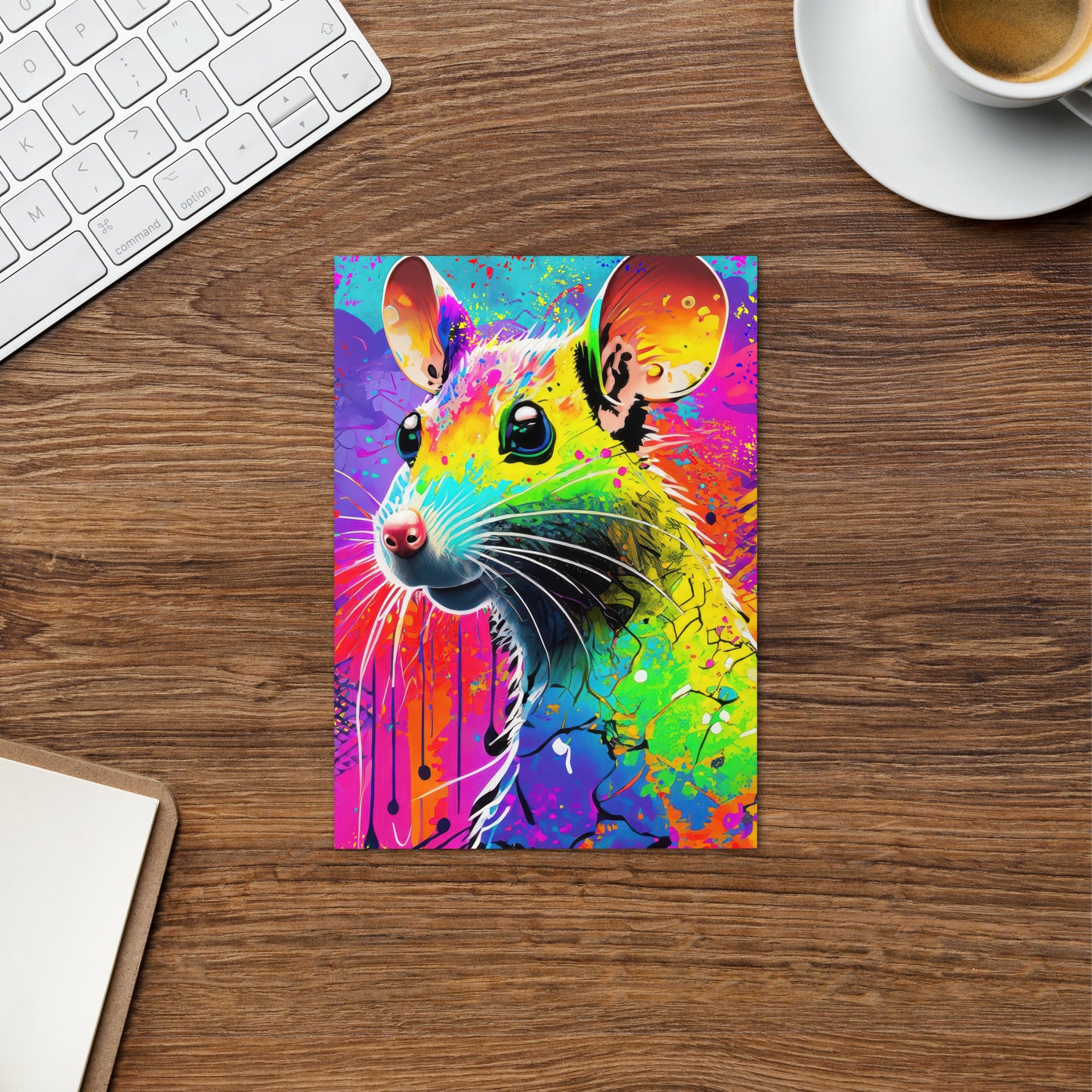 Greeting Card - A Hip Rat, Animal Art, Psychedelic Art, Grunge Art, Graffiti Art, Colorful Art, Stationary Art, Home Décor,