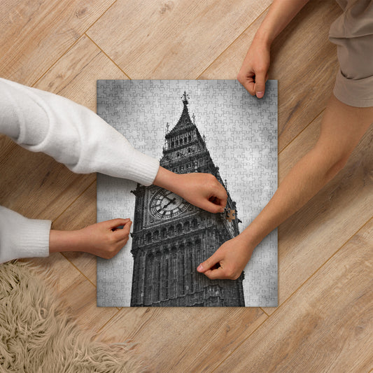 Jigsaw Puzzle - Big Ben, Photo Art, Black And White Art, Gothic Art, Puzzles, Jigsaw Puzzles, Games, Home Décor, London, Britain, UK, Travel, Photography, Black And White,