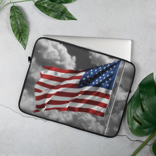 Laptop Sleeve - Old Glory, The American Flag, Color Splash, Photography, Stylized Art, Red, White And Blue