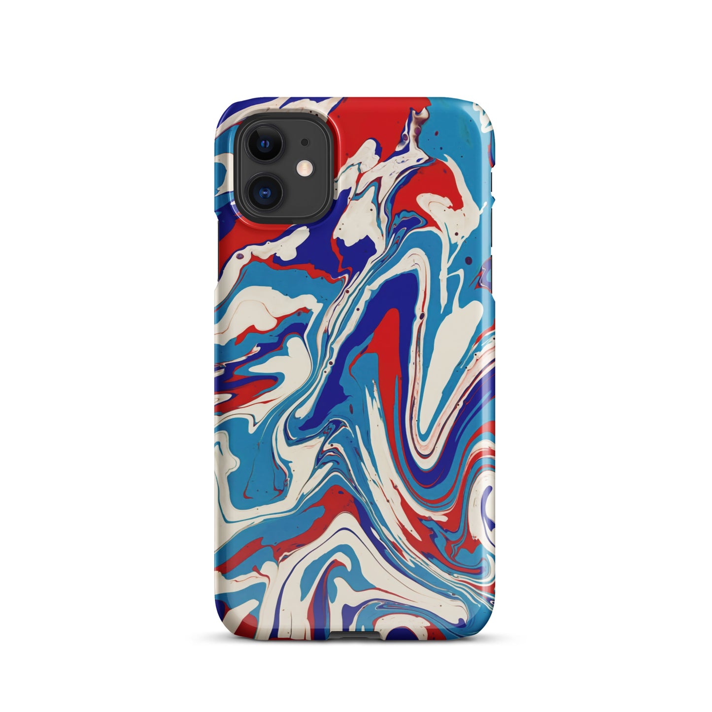 Snap case for iPhone® - Abstract I, Red, White and Blue, Talovon Art, Surreal Art, Stylized Art, Wall Art, Abstract Art, Flow Painting, Acrylic Painting, Colorful Art, Vibrant Art,