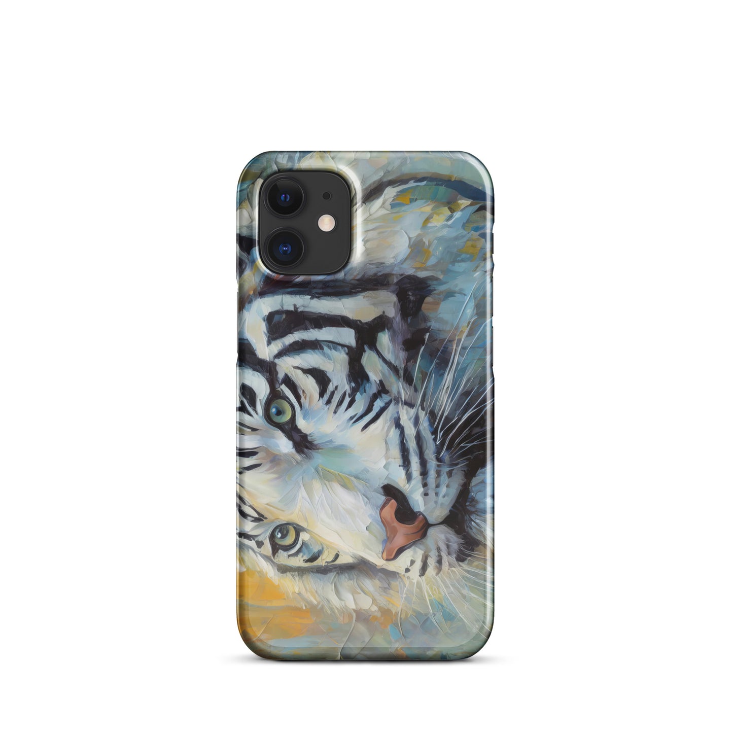 Snap case for iPhone - A White Tiger, Feline Art, Cat Art, Wildlife Art, Nature Art, Tiger Art, White Tiger Art, Wall Art, Living Room Art, Bedroom Art, Exotic Animal Art, Painting, Art,