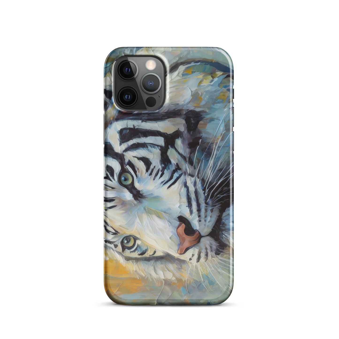 Snap case for iPhone - A White Tiger, Feline Art, Cat Art, Wildlife Art, Nature Art, Tiger Art, White Tiger Art, Wall Art, Living Room Art, Bedroom Art, Exotic Animal Art, Painting, Art,