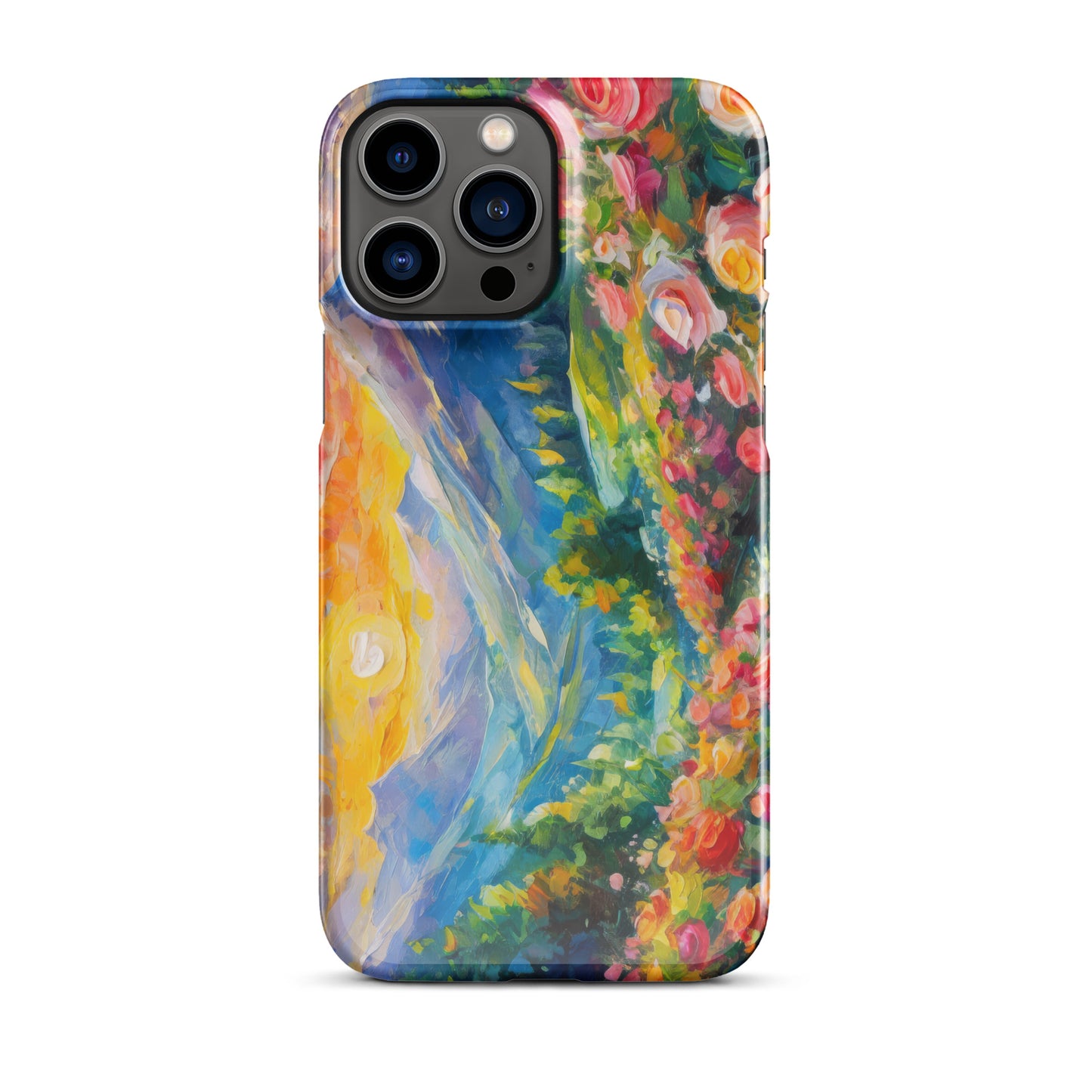 Snap Case For iPhone® - The Mountains, Vibrant, Colorful, Nature, Sunset, Nature Art, Mountain Range Art, Flower Art, Home art, Office Art, Contemporary Art