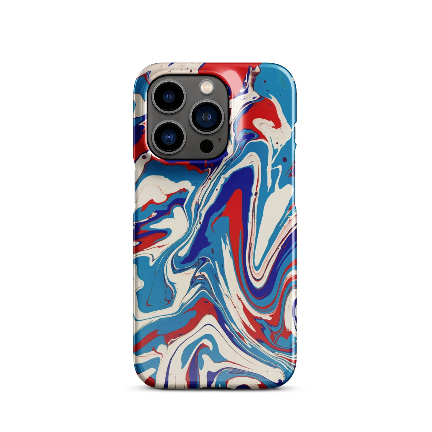 Snap case for iPhone® - Abstract I, Red, White and Blue, Talovon Art, Surreal Art, Stylized Art, Wall Art, Abstract Art, Flow Painting, Acrylic Painting, Colorful Art, Vibrant Art,