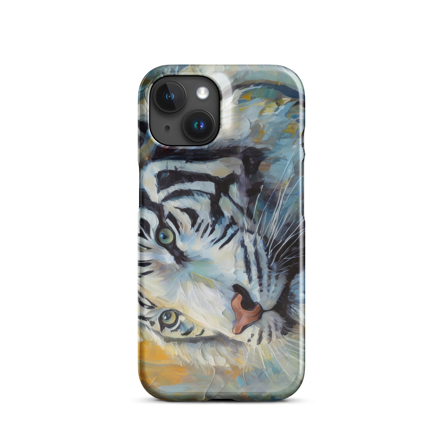 Snap case for iPhone - A White Tiger, Feline Art, Cat Art, Wildlife Art, Nature Art, Tiger Art, White Tiger Art, Wall Art, Living Room Art, Bedroom Art, Exotic Animal Art, Painting, Art,