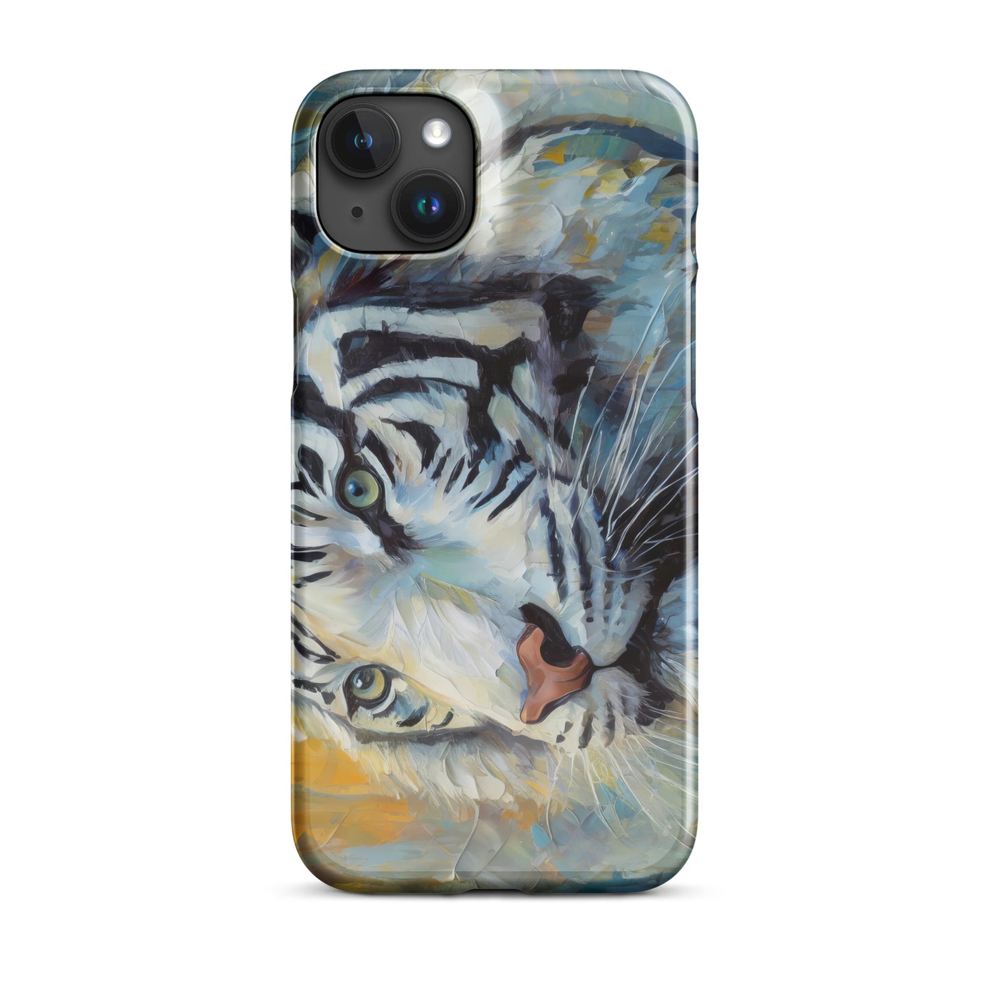 Snap case for iPhone - A White Tiger, Feline Art, Cat Art, Wildlife Art, Nature Art, Tiger Art, White Tiger Art, Wall Art, Living Room Art, Bedroom Art, Exotic Animal Art, Painting, Art,