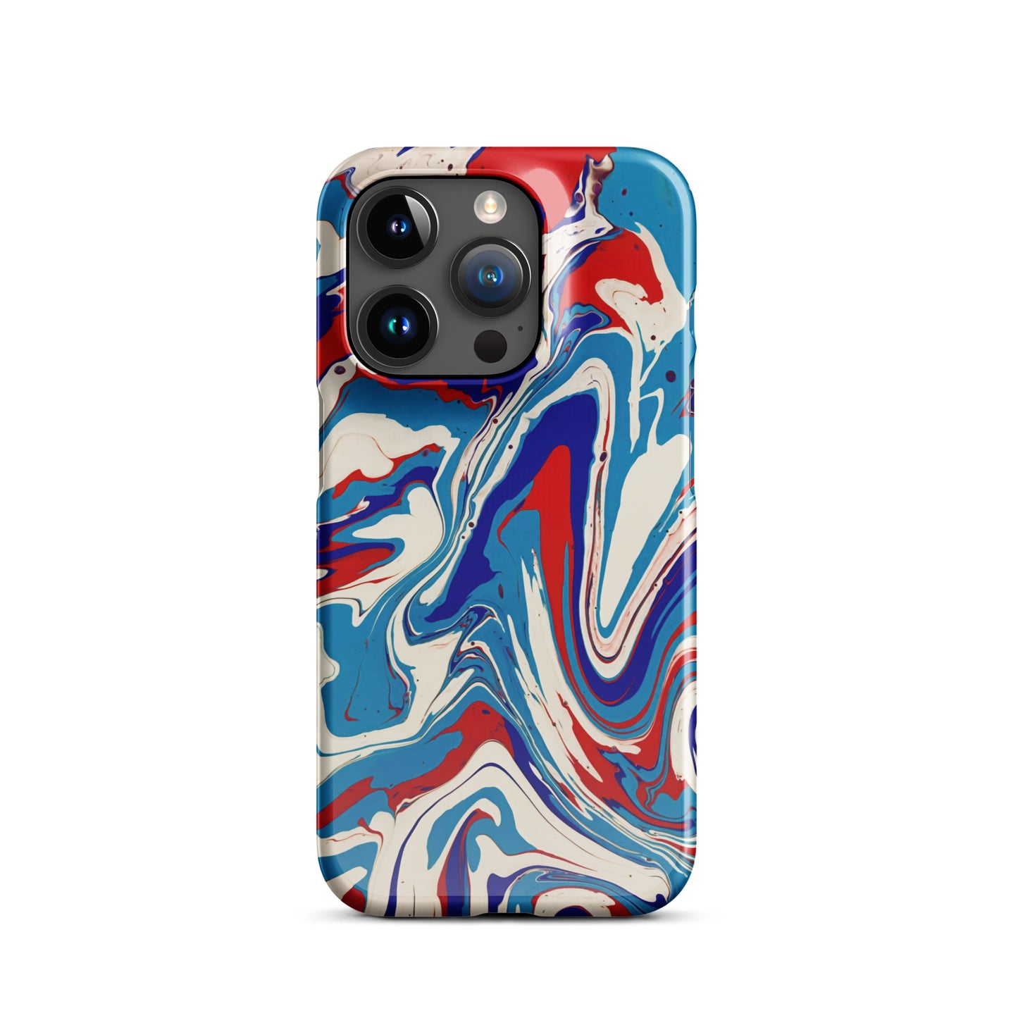 Snap case for iPhone® - Abstract I, Red, White and Blue, Talovon Art, Surreal Art, Stylized Art, Wall Art, Abstract Art, Flow Painting, Acrylic Painting, Colorful Art, Vibrant Art,