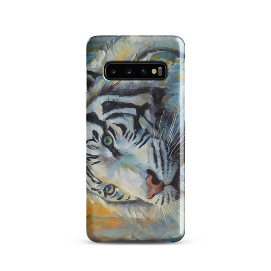 Snap case for Samsung® - A White Tiger, Feline Art, Cat Art, Wildlife Art, Nature Art, Tiger Art, White Tiger Art, Wall Art, Living Room Art, Bedroom Art, Exotic Animal Art, Painting, Art,