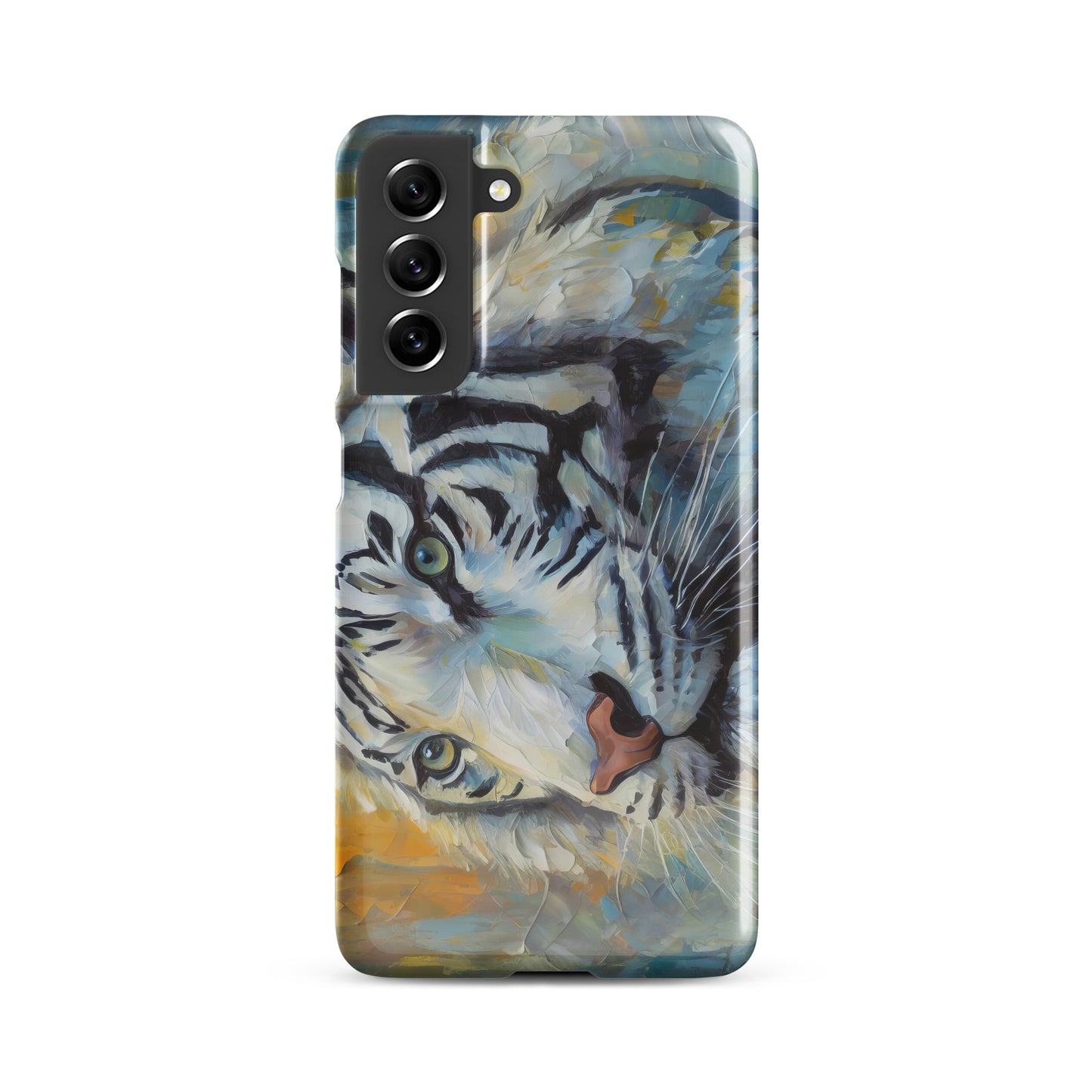 Snap case for Samsung® - A White Tiger, Feline Art, Cat Art, Wildlife Art, Nature Art, Tiger Art, White Tiger Art, Wall Art, Living Room Art, Bedroom Art, Exotic Animal Art, Painting, Art,