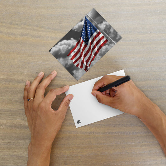 Standard Postcard - Old Glory, The American Flag, Color Splash, Photography, Stylized Art, Red, White And Blue